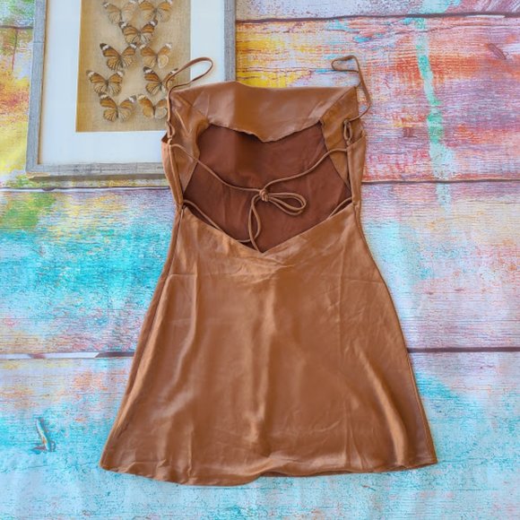 Princess Polly Alfie Satin Strappy Mini Dress 8 - Picture 9 of 13